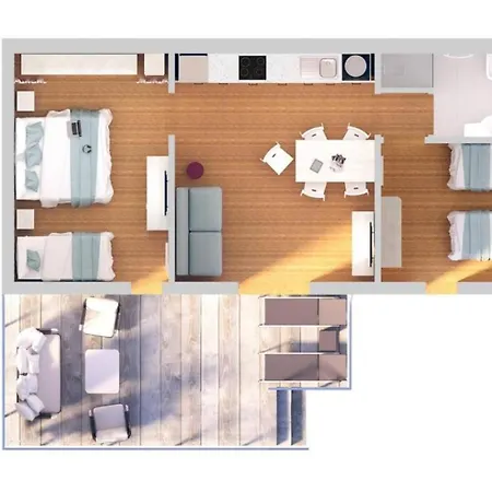 2 Bed Sleeps 7 In 3* Bibione
